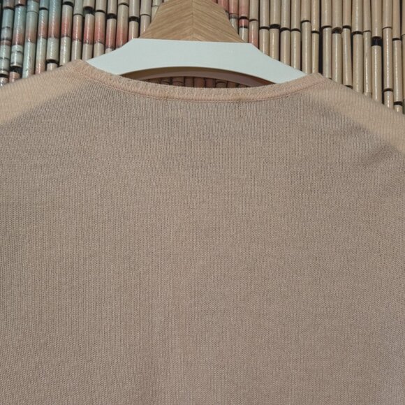100% Cashmere Button-Down Cardigan Sweater, Blush Pink, Juniors L, Circa 1990s - Picture 4 of 16